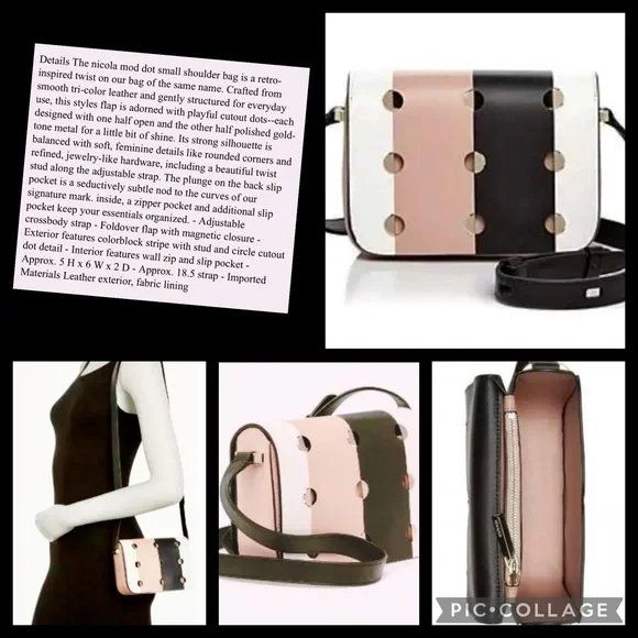 KATE SPADE SMALL NICOLA MOD DOT FLAP SHOULDER BAG. NEW WITH TAGS & DUSTBAG. RARE - Picture 6 of 16